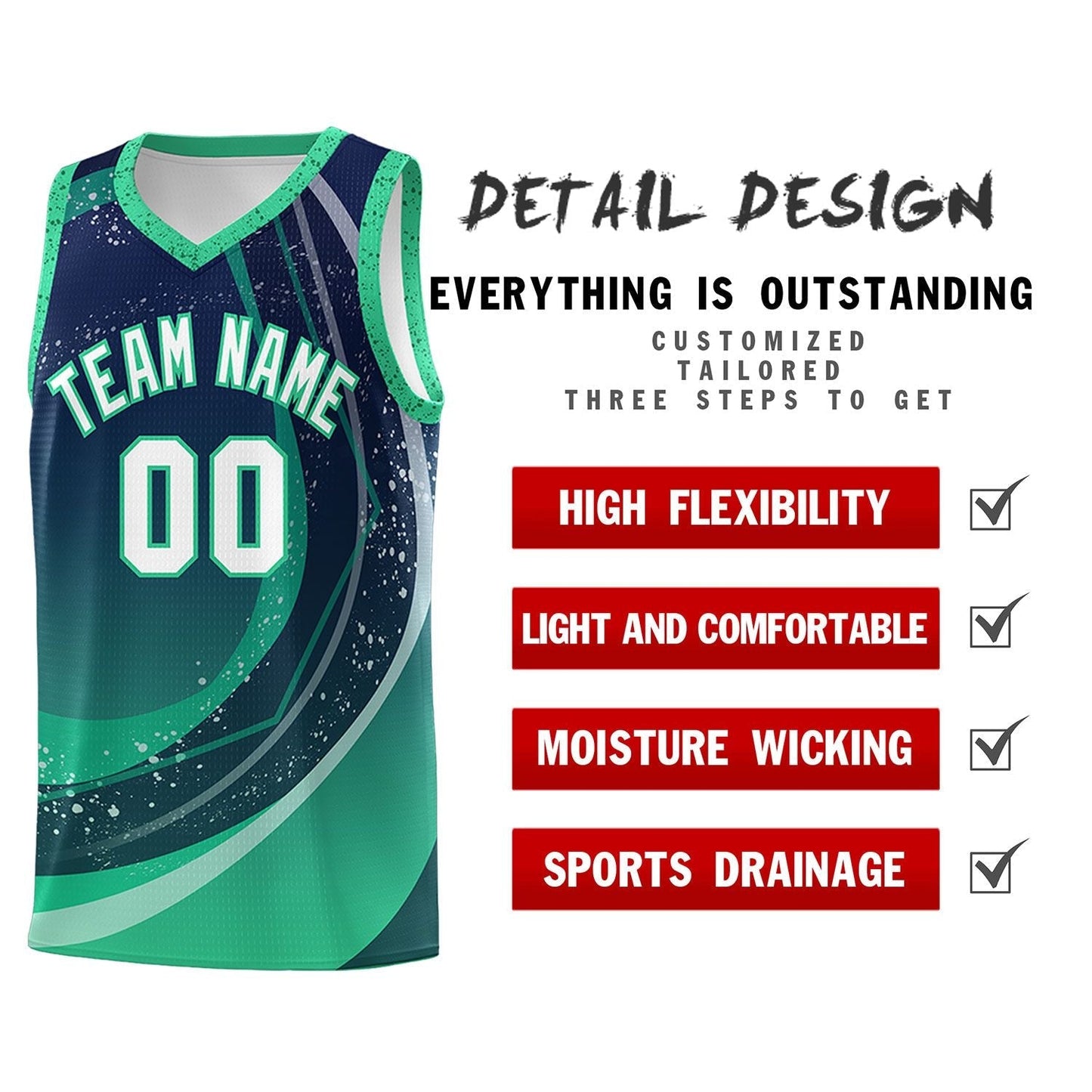 Custom Navy Green Personalized Galaxy Graffiti Pattern Sports Uniform Basketball Jersey