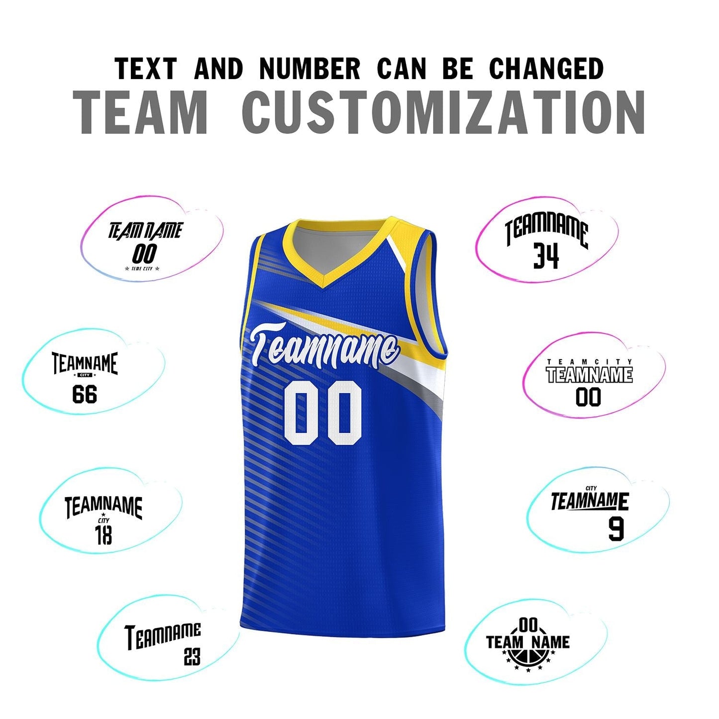 Custom Royal White Chest Color Block Sports Uniform Basketball Jersey