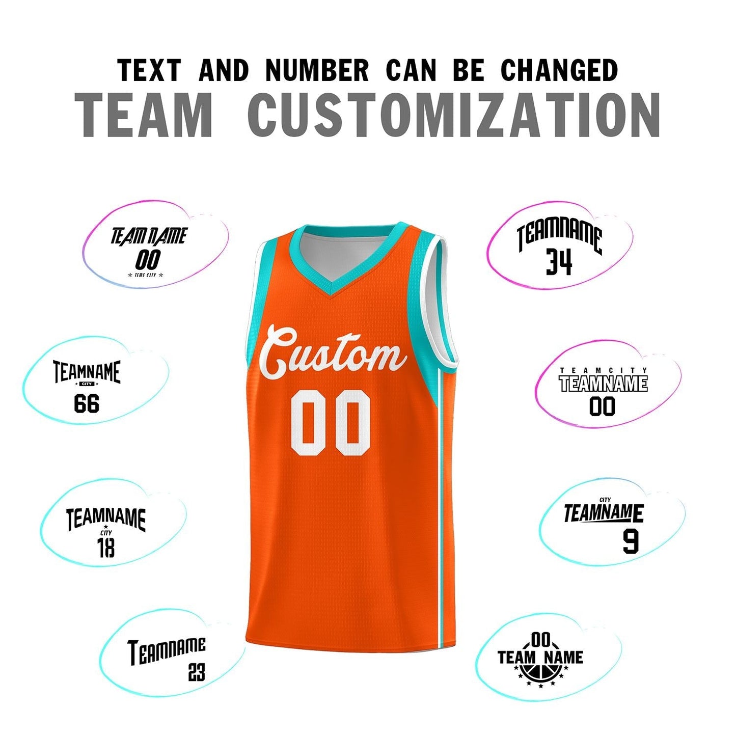 Custom Orange White Sleeve Color Blocking Classic Sports Uniform Basketball Jersey