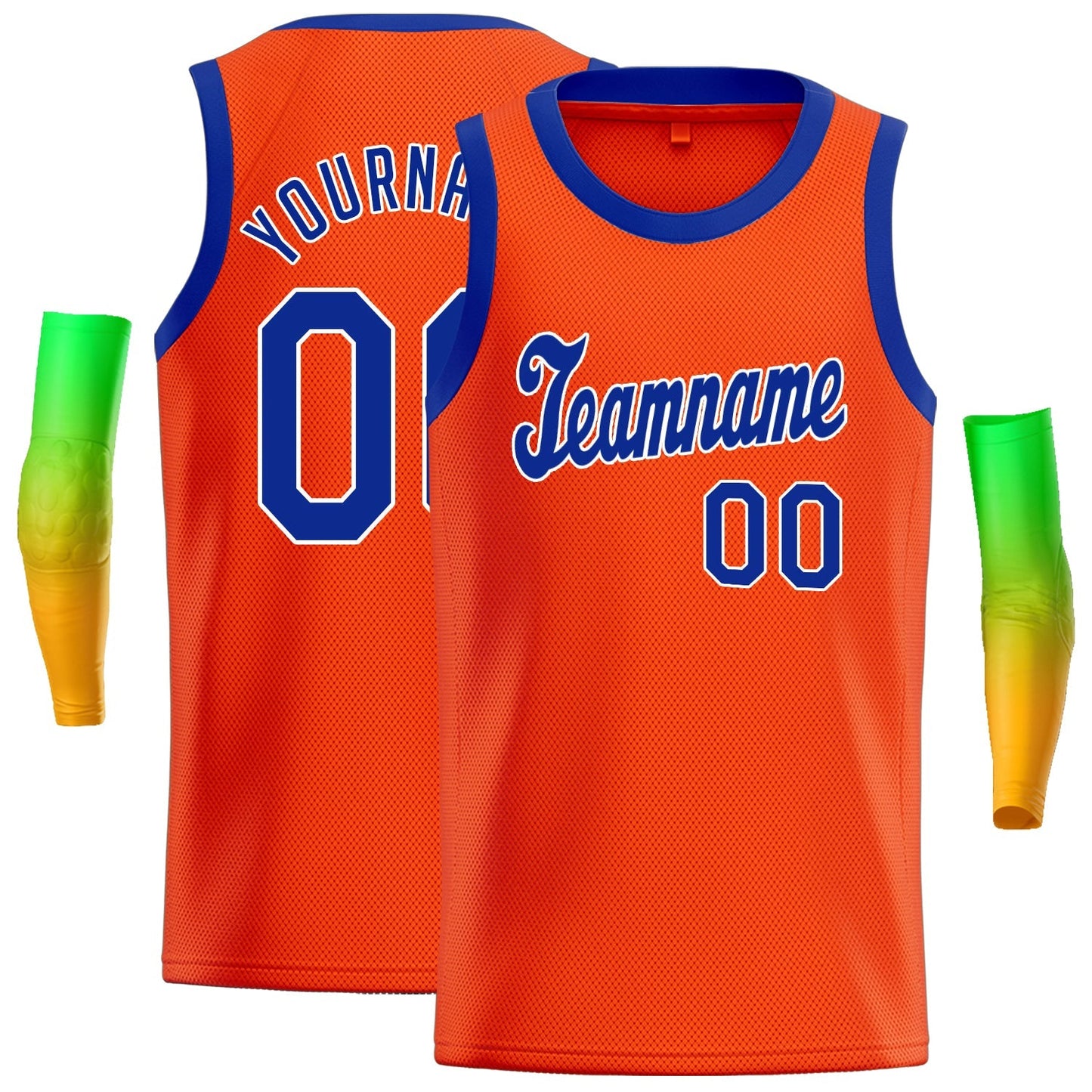 Custom Orange Royal White Classic Tops Men Casual Basketball Jersey