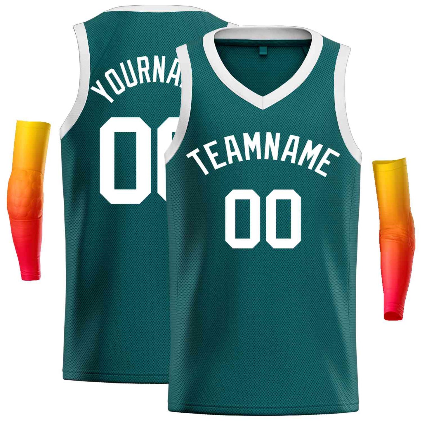 Custom Aqua White-Classic Tops Men Casual Basketball Jersey