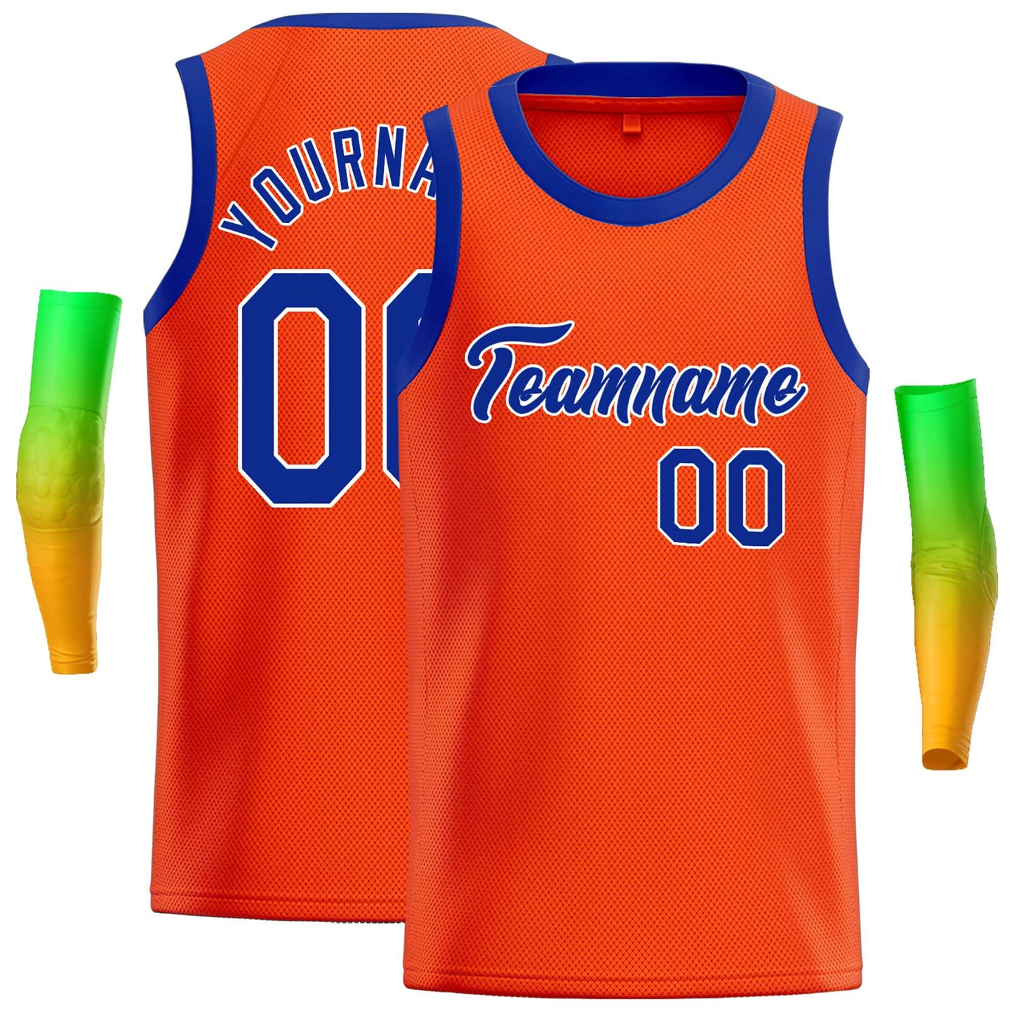 Custom Orange Royal-White Classic Tops Casual Basketball Jersey