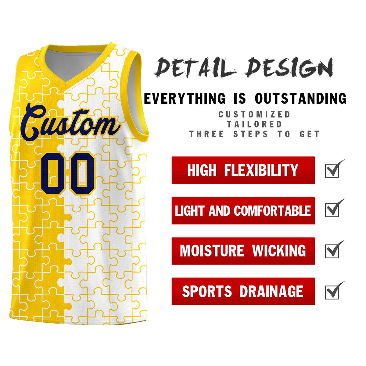 Custom Gold White Basketball Jersey