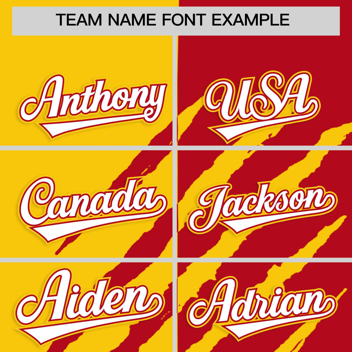 Custom Gold Red Split Tiger Claw Scratch Pattern Baseball Jersey