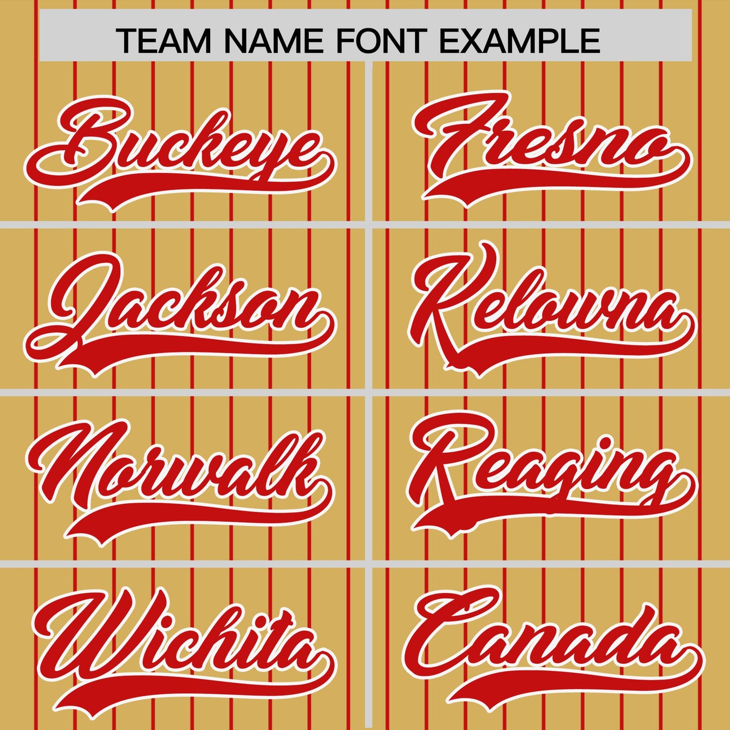 Custom Old Gold Red Pinstripe Personalized Two-Tone Authentic Baseball Jersey