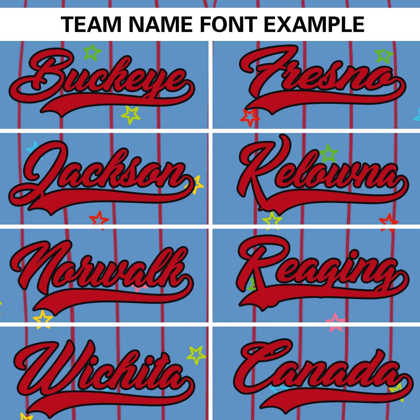 Custom Light Blue Red Stripe Fashion Personalized Star Pattern Authentic Baseball Jersey