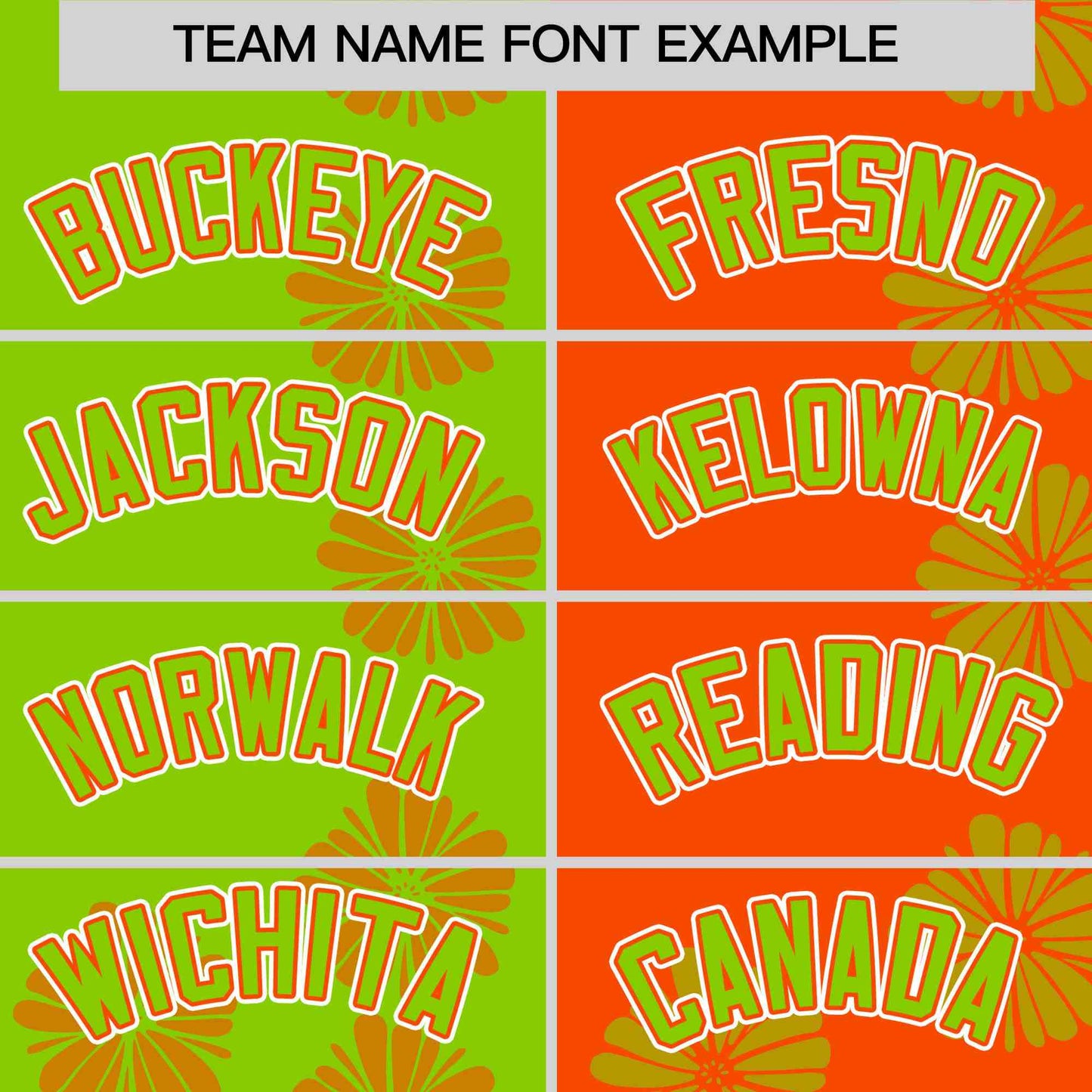 Custom Neon Green Orange Split Fashion Flower Graffiti Pattern Authentic Baseball Jersey