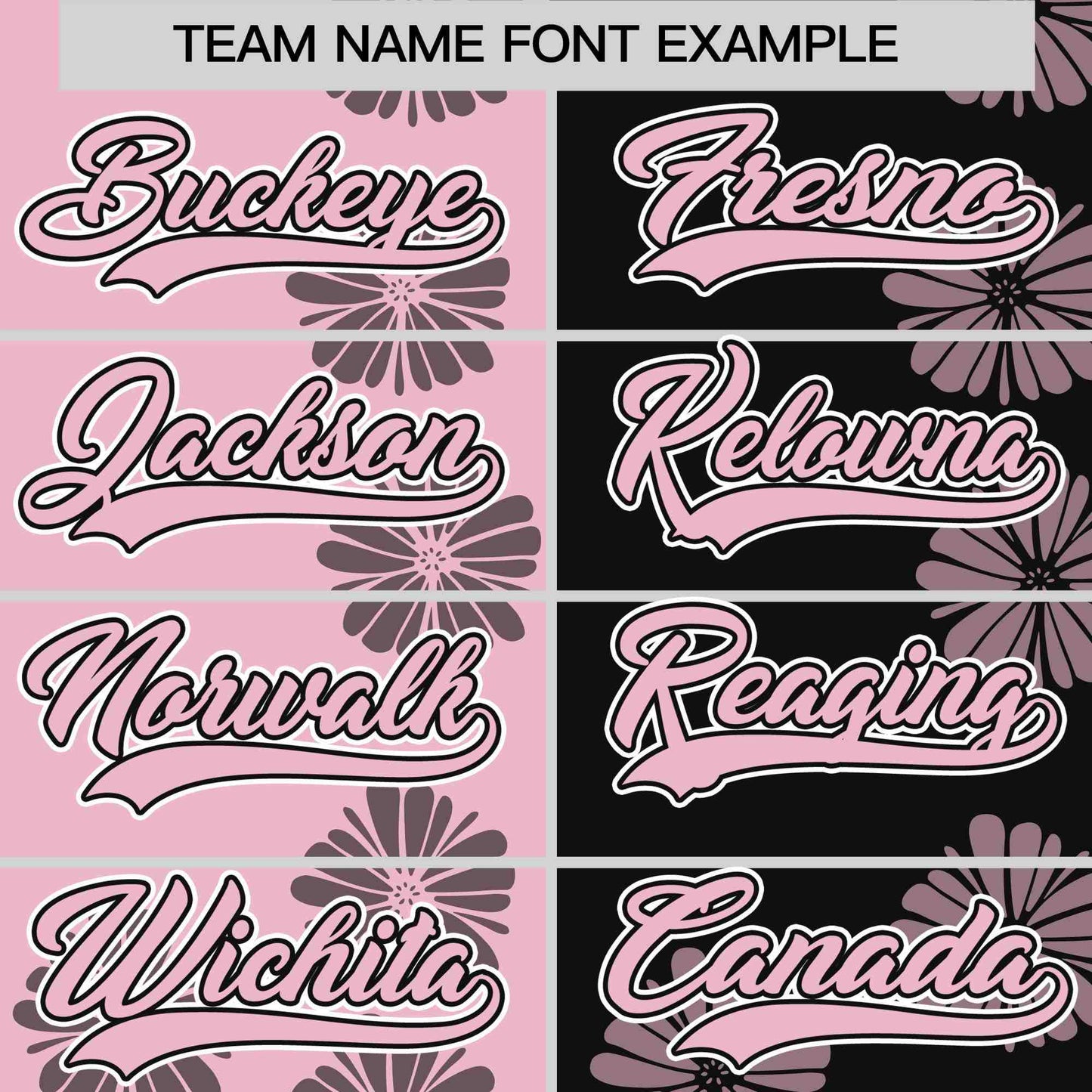 Custom Light Pink Black Split Fashion Flower Graffiti Pattern Authentic Baseball Jersey