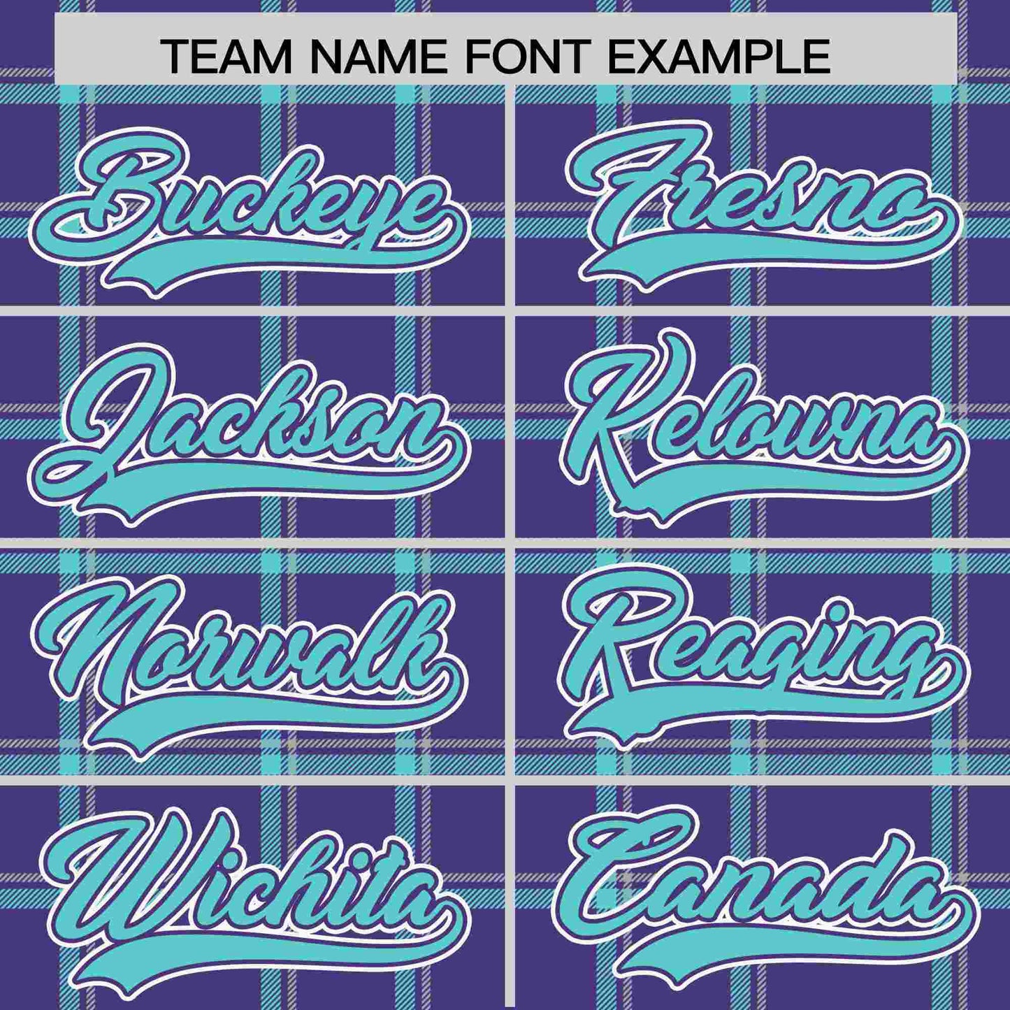 Custom Purple Personalized Plaid Design Authentic Baseball Jersey