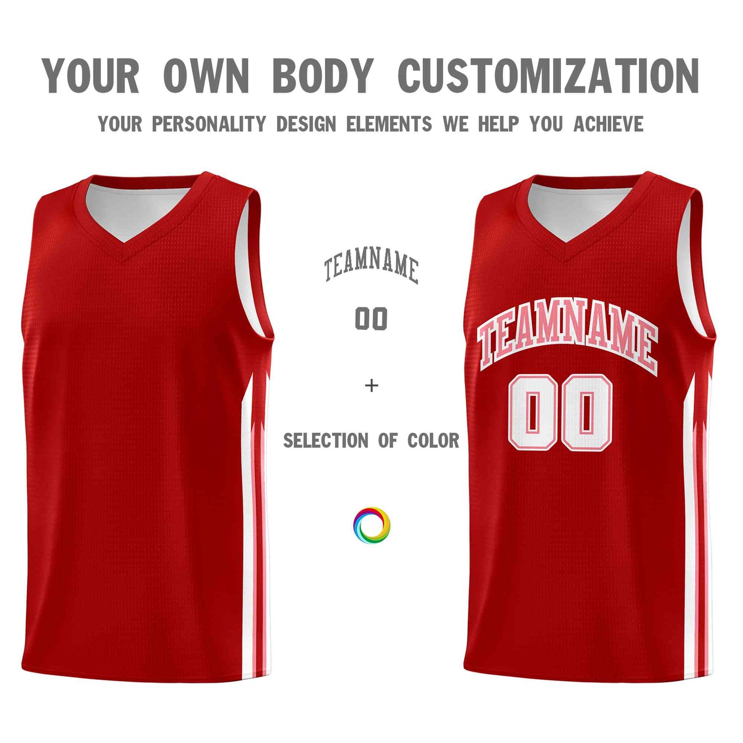 Custom Red Pink-Classic Tops Mesh Sport Bull Basketball Jersey