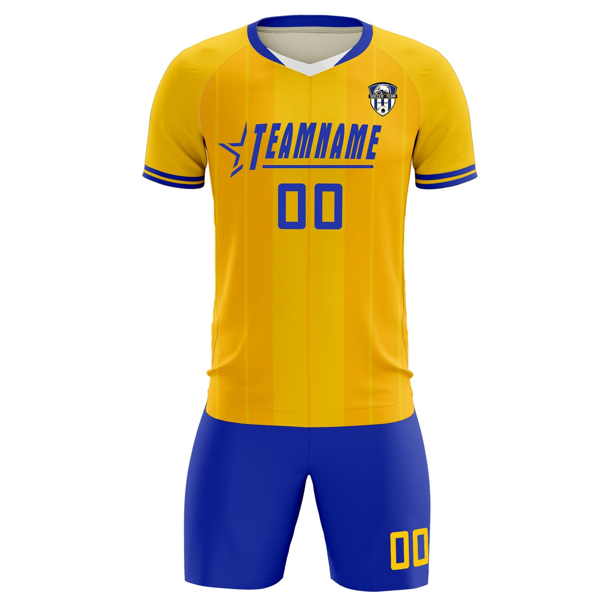 Custom Gold Classic Striped Personalized Soccer Tops/Sets Jersey