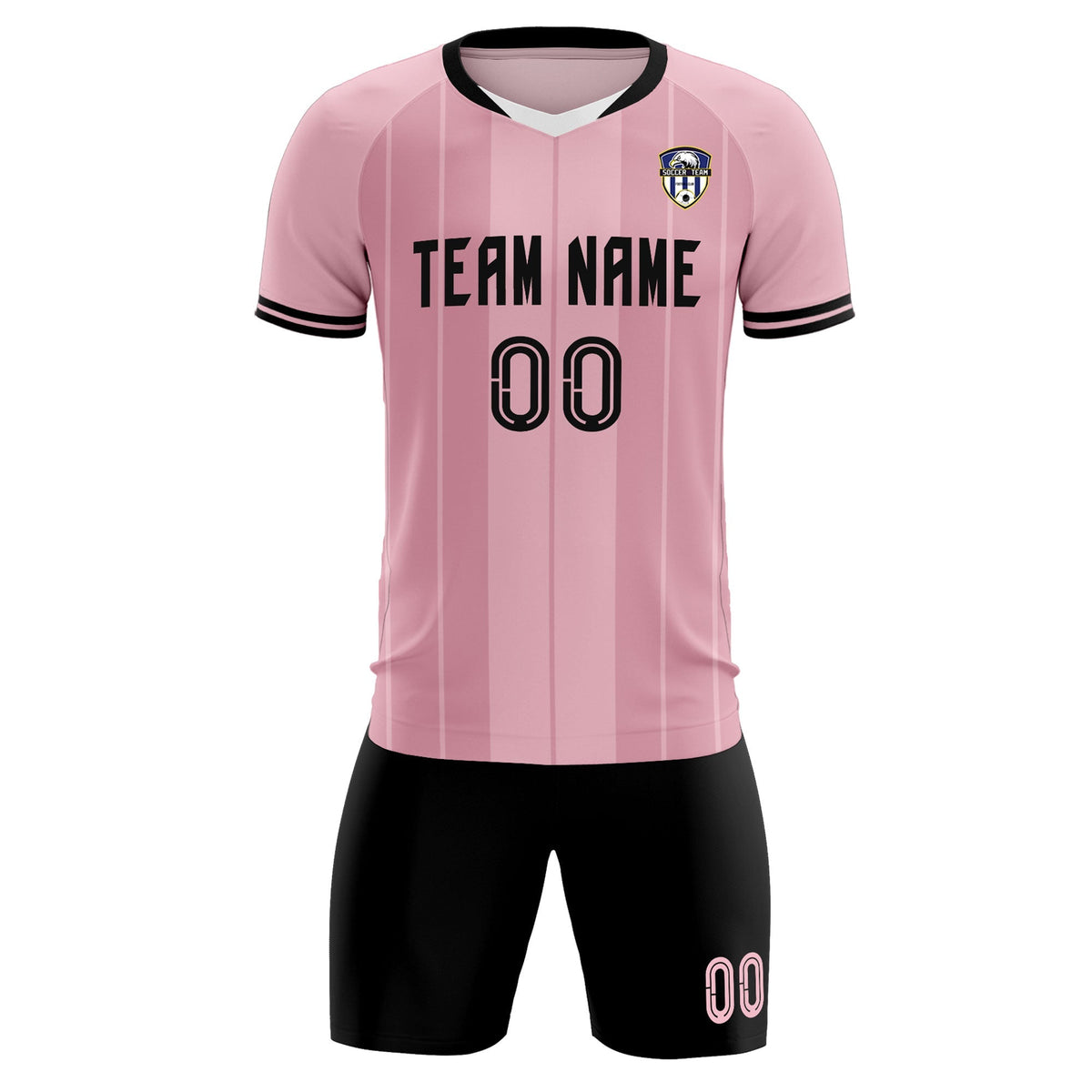 Custom Light Pink Classic Striped Personalized Soccer Tops/Sets Jersey