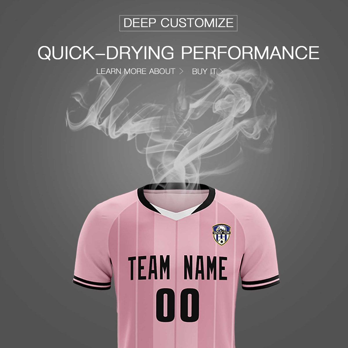 Custom Light Pink Classic Striped Personalized Soccer Tops/Sets Jersey