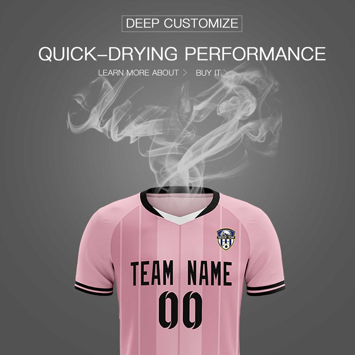 Custom Light Pink Classic Striped Personalized Soccer Tops/Sets Jersey