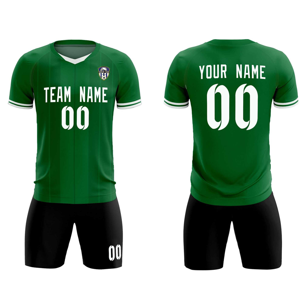 Custom Kelly Green Classic Striped Personalized Soccer Tops/Sets Jersey