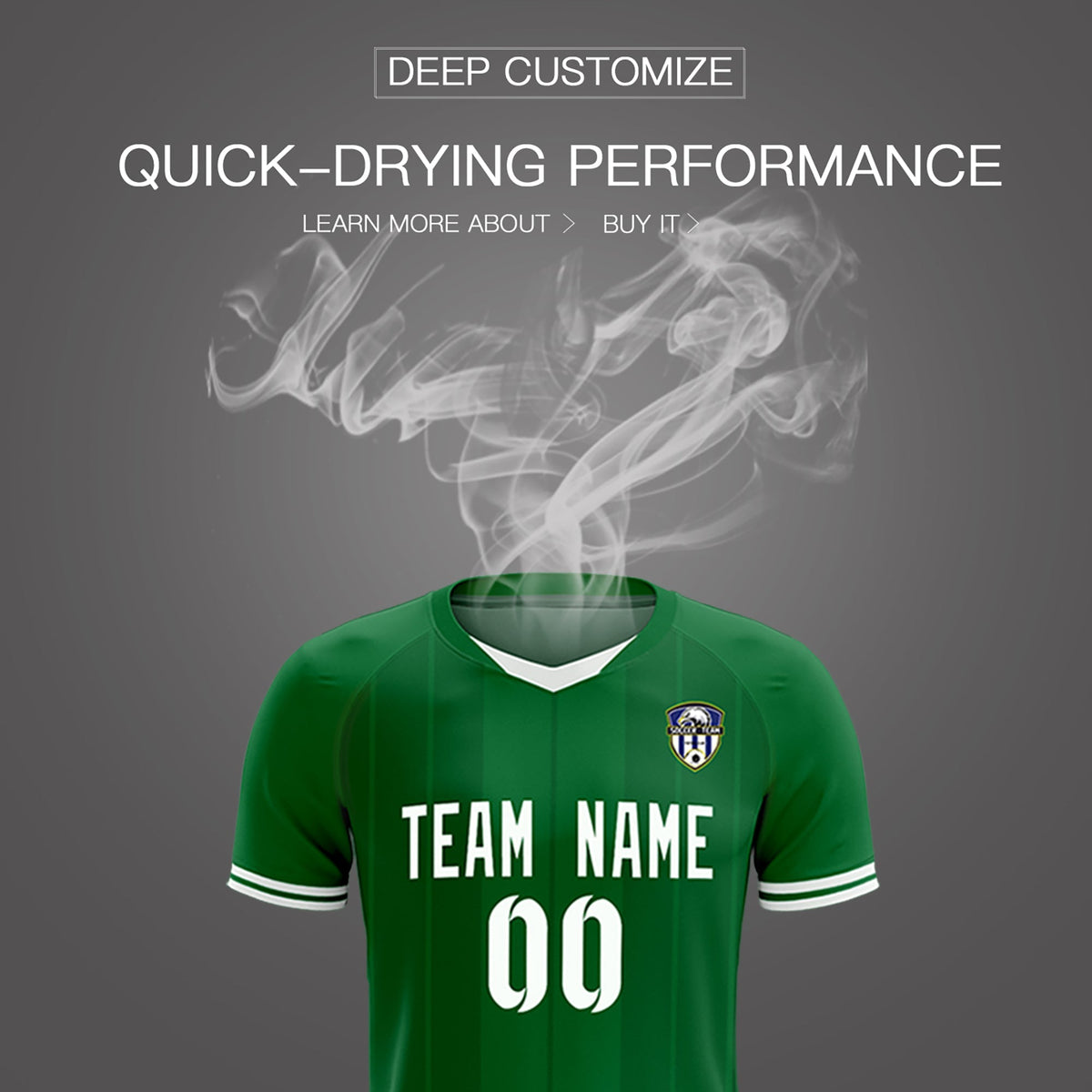 Custom Kelly Green Classic Striped Personalized Soccer Tops/Sets Jersey