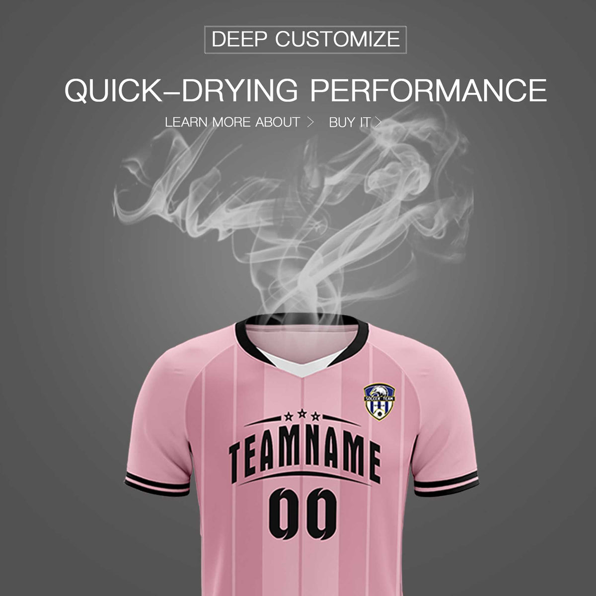 Custom Light Pink Classic Striped Personalized Soccer Tops/Sets Jersey