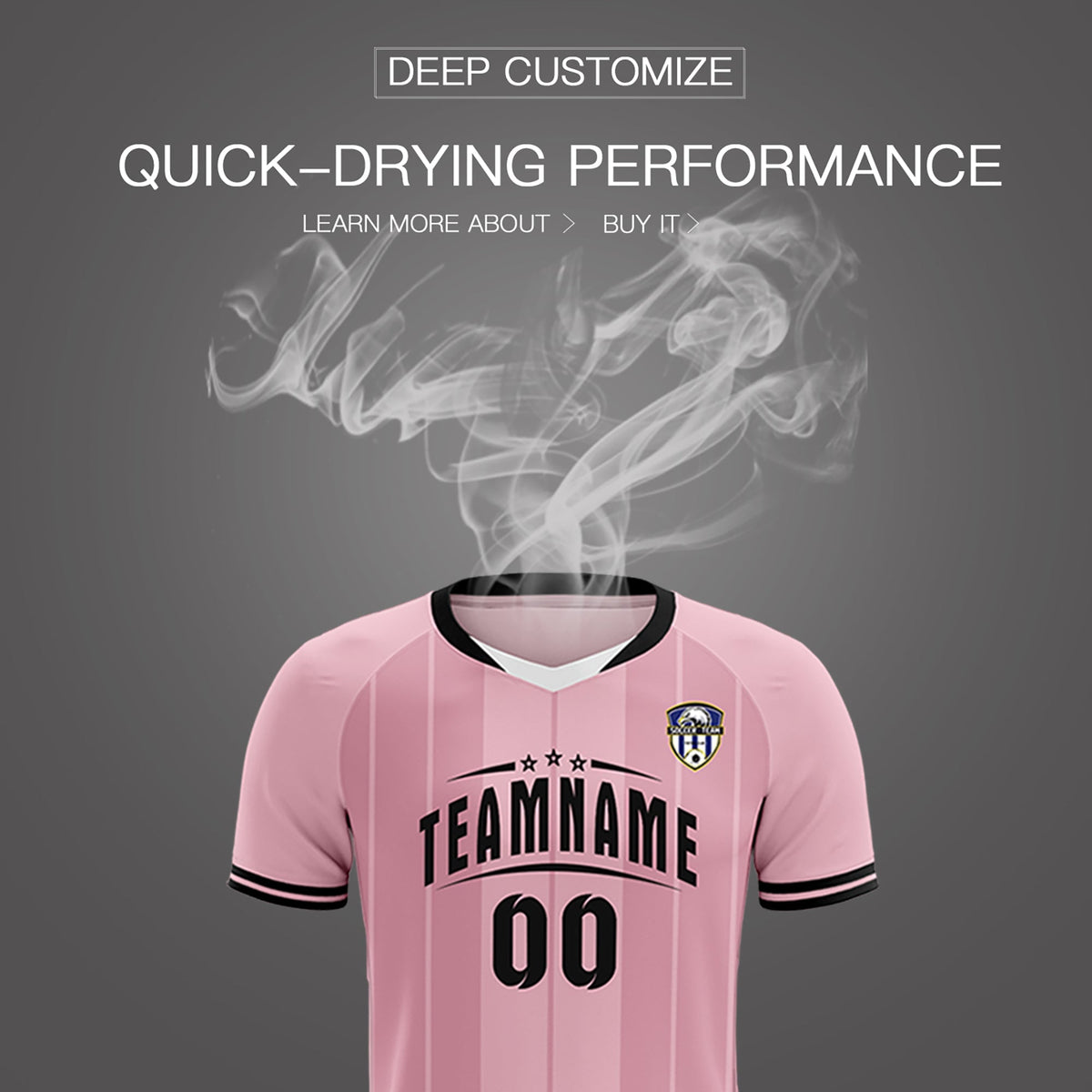Custom Light Pink Classic Striped Personalized Soccer Tops/Sets Jersey