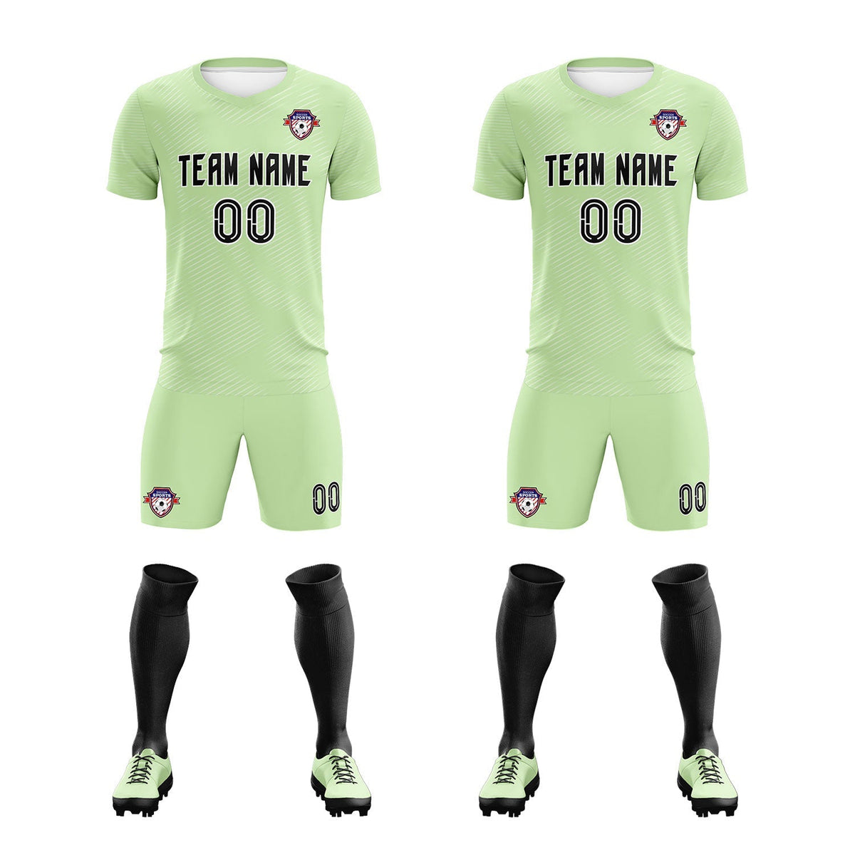 Custom Green White Training Uniform For Men Soccer Sets Jersey