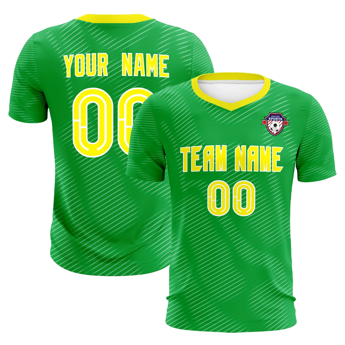 Custom Kelly Green Gold Training Uniform For Men Soccer Sets Jersey