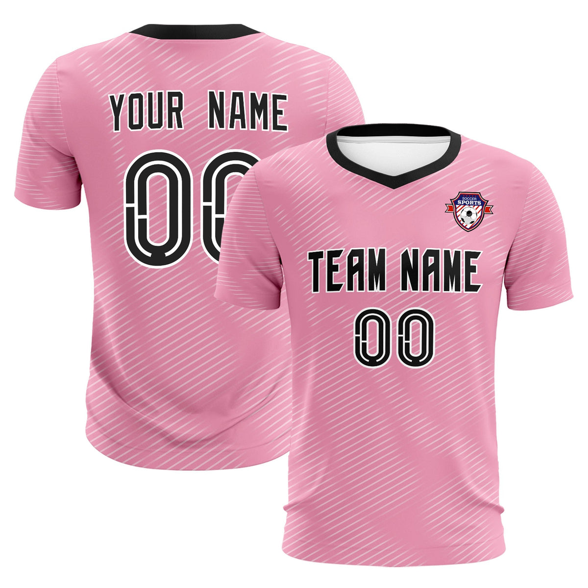 Custom Light Pink White Training Uniform For Men Soccer Sets Jersey