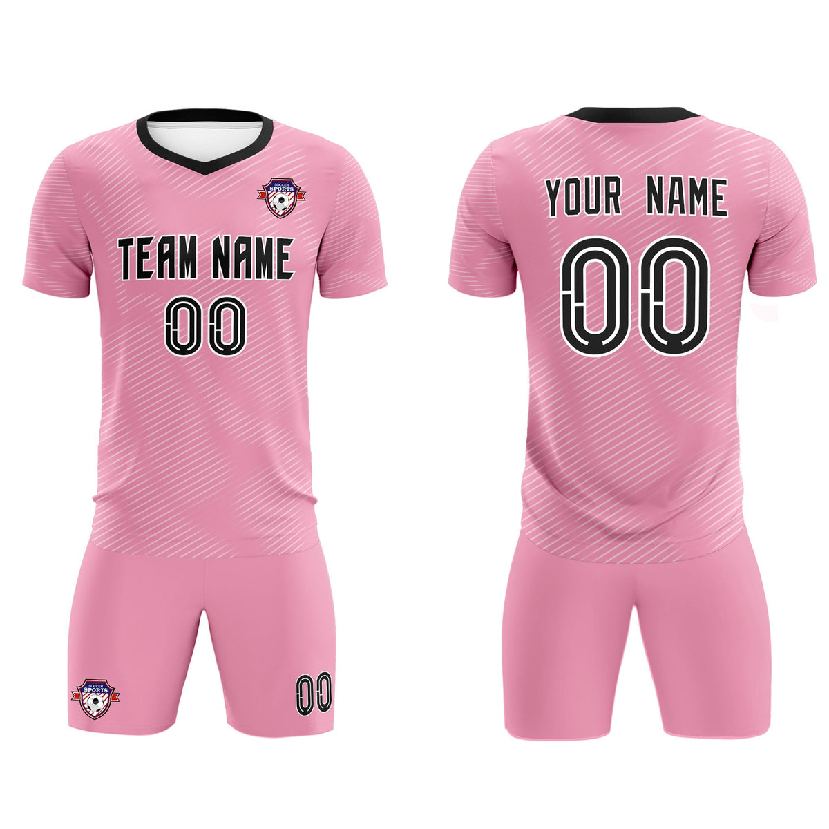 Custom Light Pink White Training Uniform For Men Soccer Sets Jersey