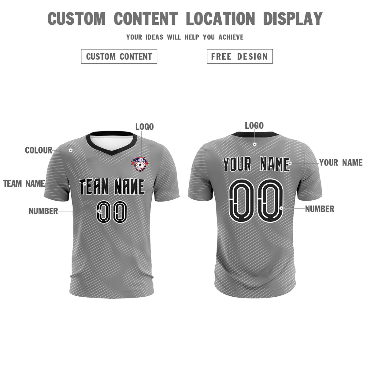 Custom Dark Gray White Training Uniform For Men Soccer Sets Jersey