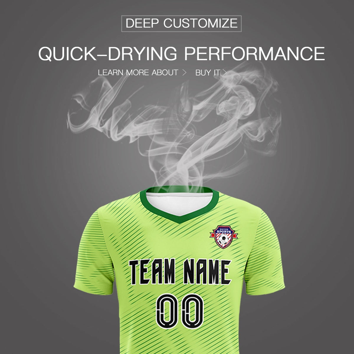 Custom Green Kelly Green Training Uniform For Men Soccer Sets Jersey