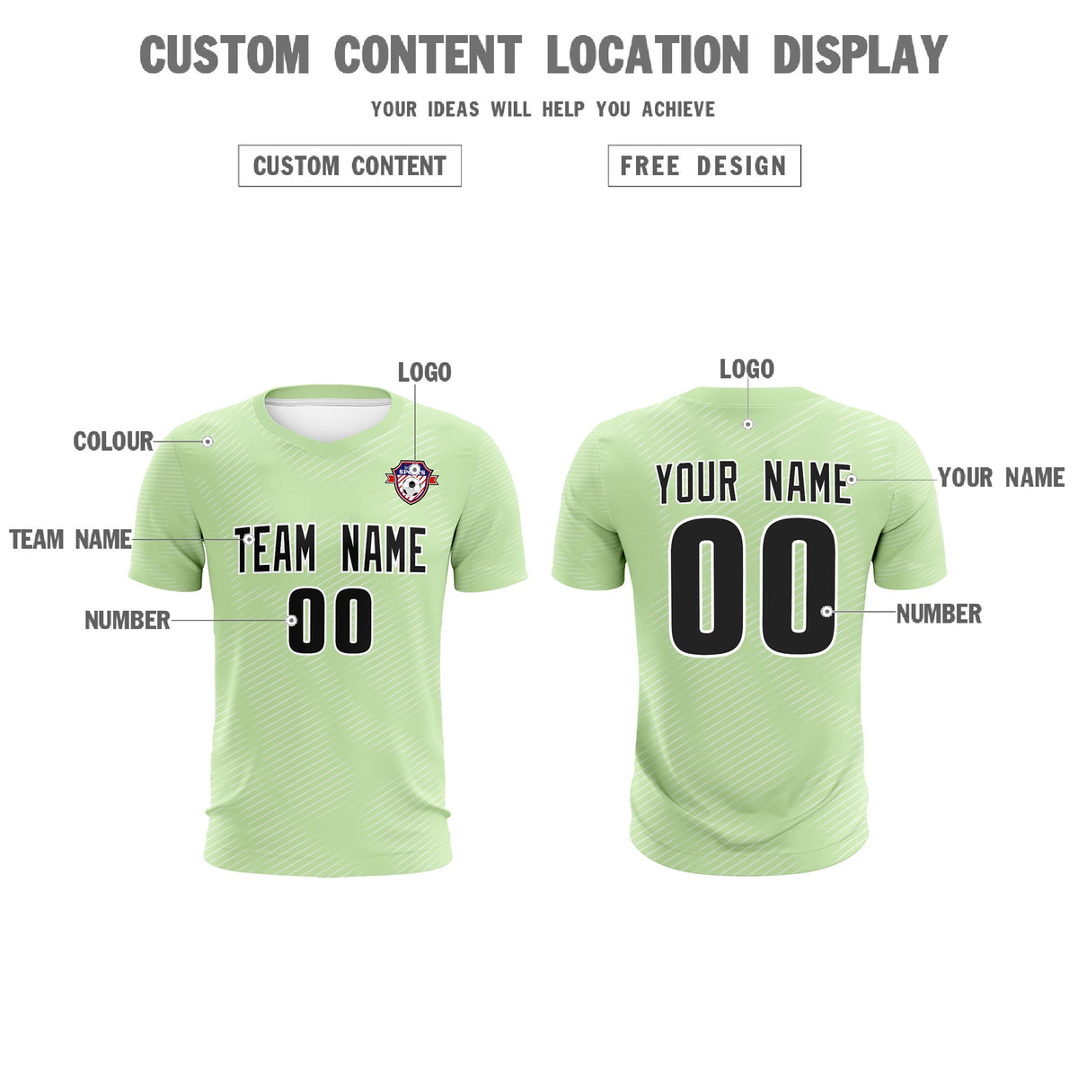 Custom Green White Training Uniform For Men Soccer Sets Jersey