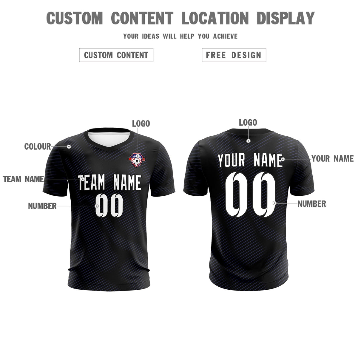 Custom Black Purple Training Uniform For Men Soccer Sets Jersey