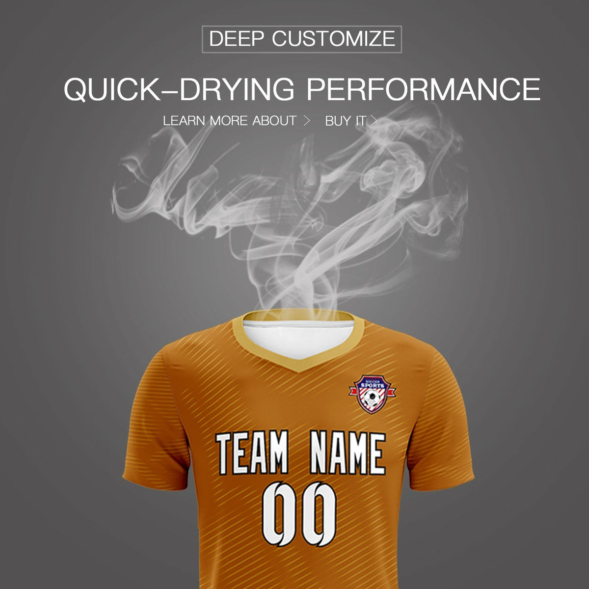 Custom Light Brown Khaki Training Uniform For Men Soccer Sets Jersey