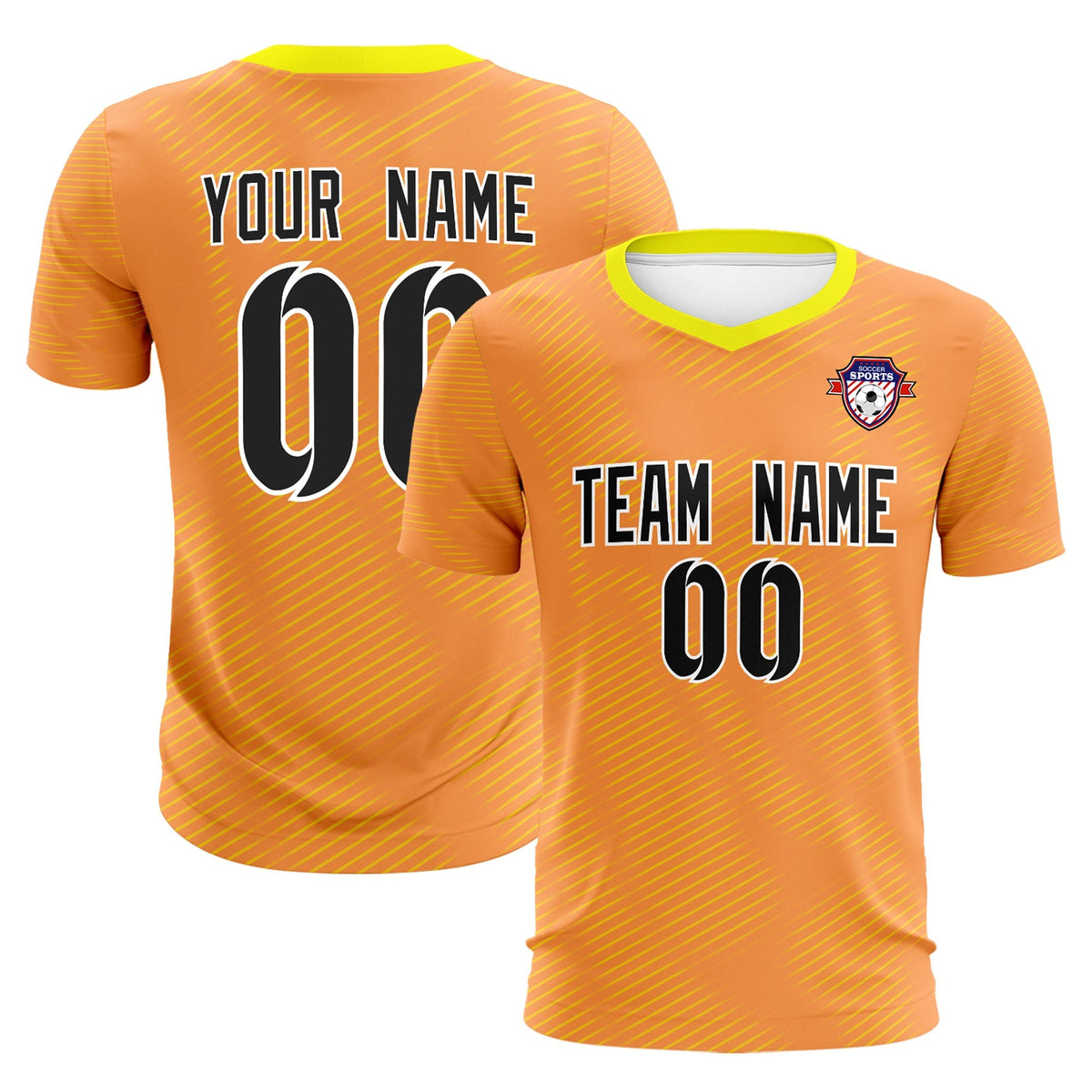 Custom Light Orange Gold Training Uniform For Men Soccer Sets Jersey