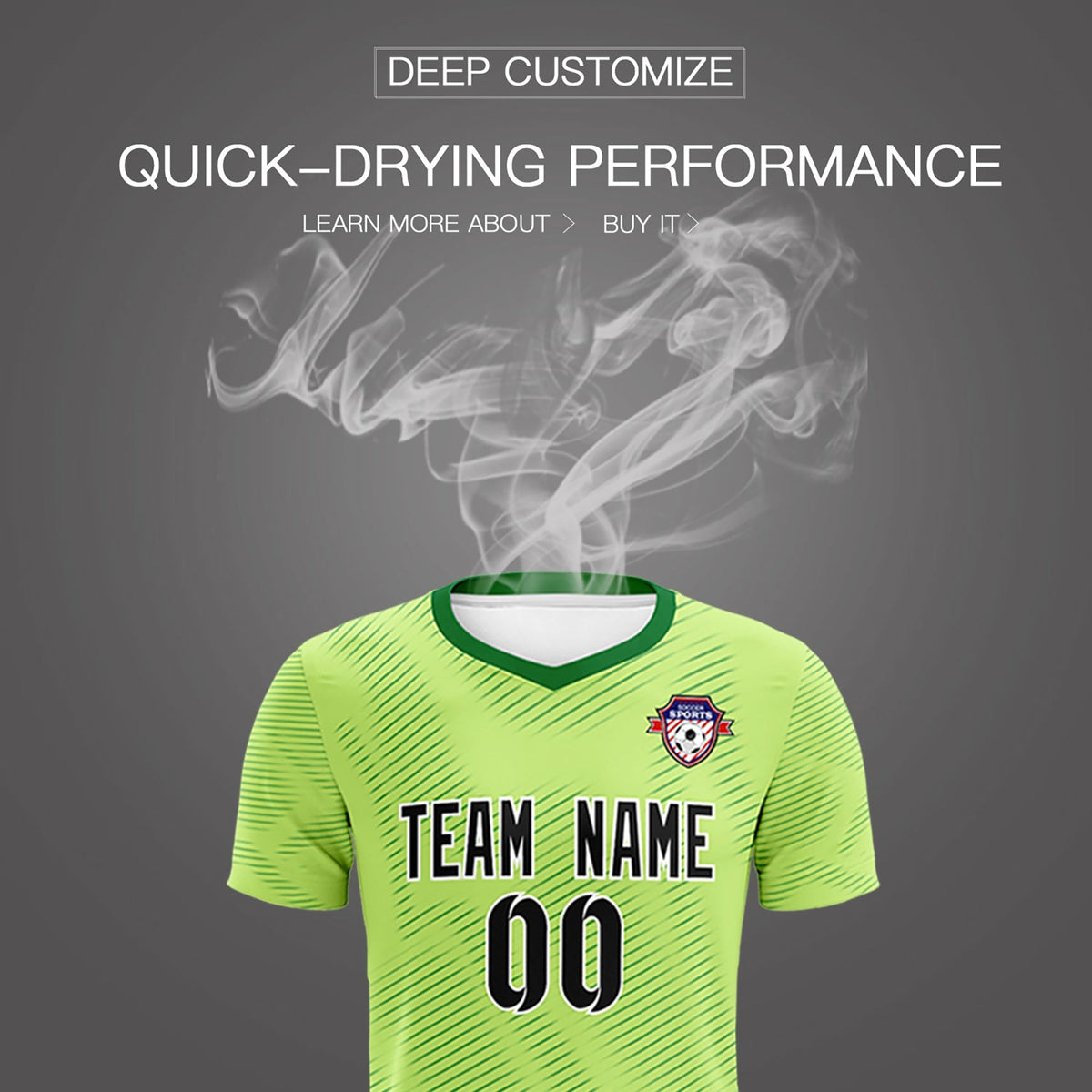 Custom Green Kelly Green Training Uniform For Men Soccer Sets Jersey