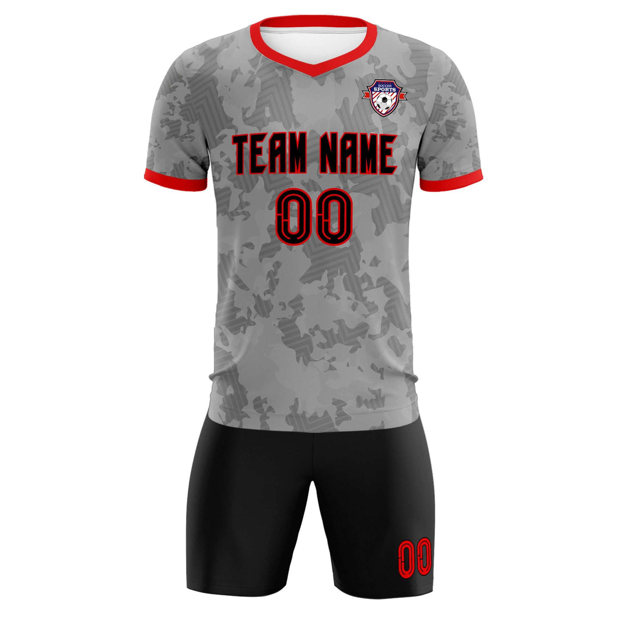 Custom Dark Gray Camo sports Soccer Tops/Sets Jersey