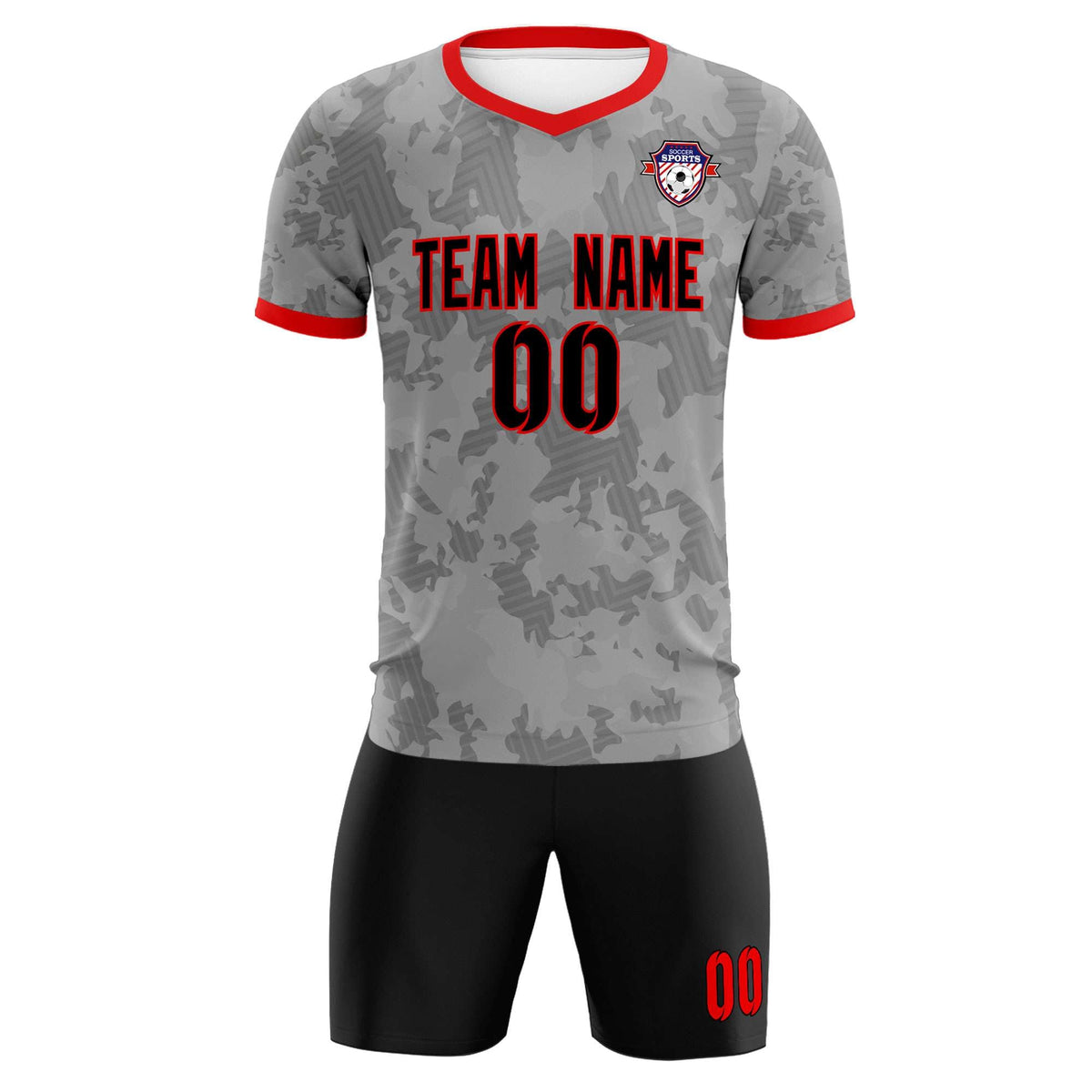 Custom Dark Gray Camo sports Soccer Tops/Sets Jersey