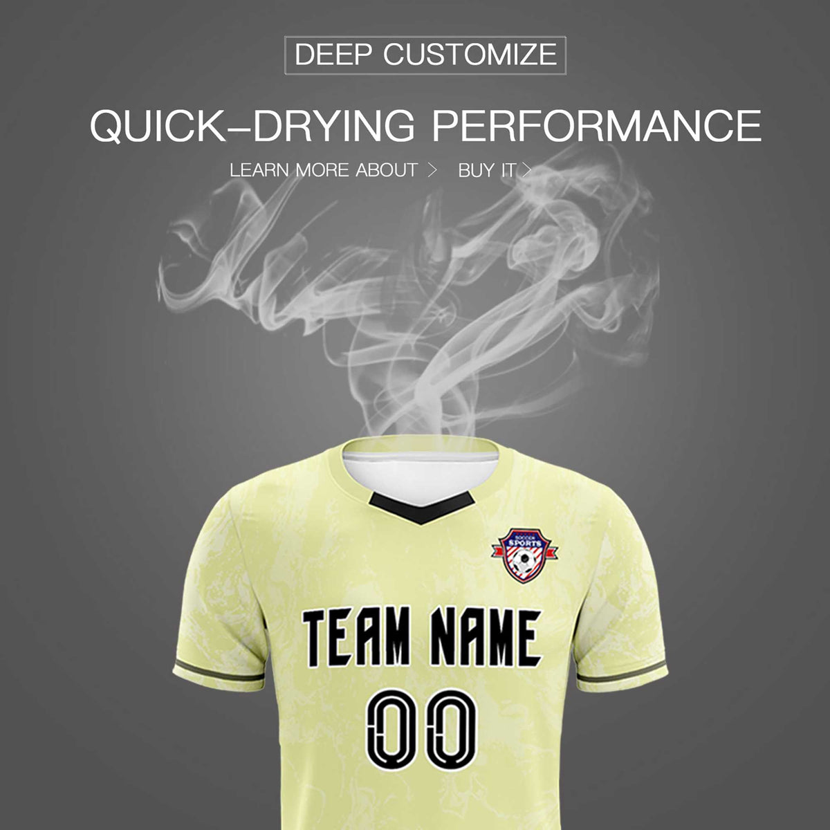 Custom Cream Classic Graffiti Pattern Sportswear Soccer Tops/Sets Jersey