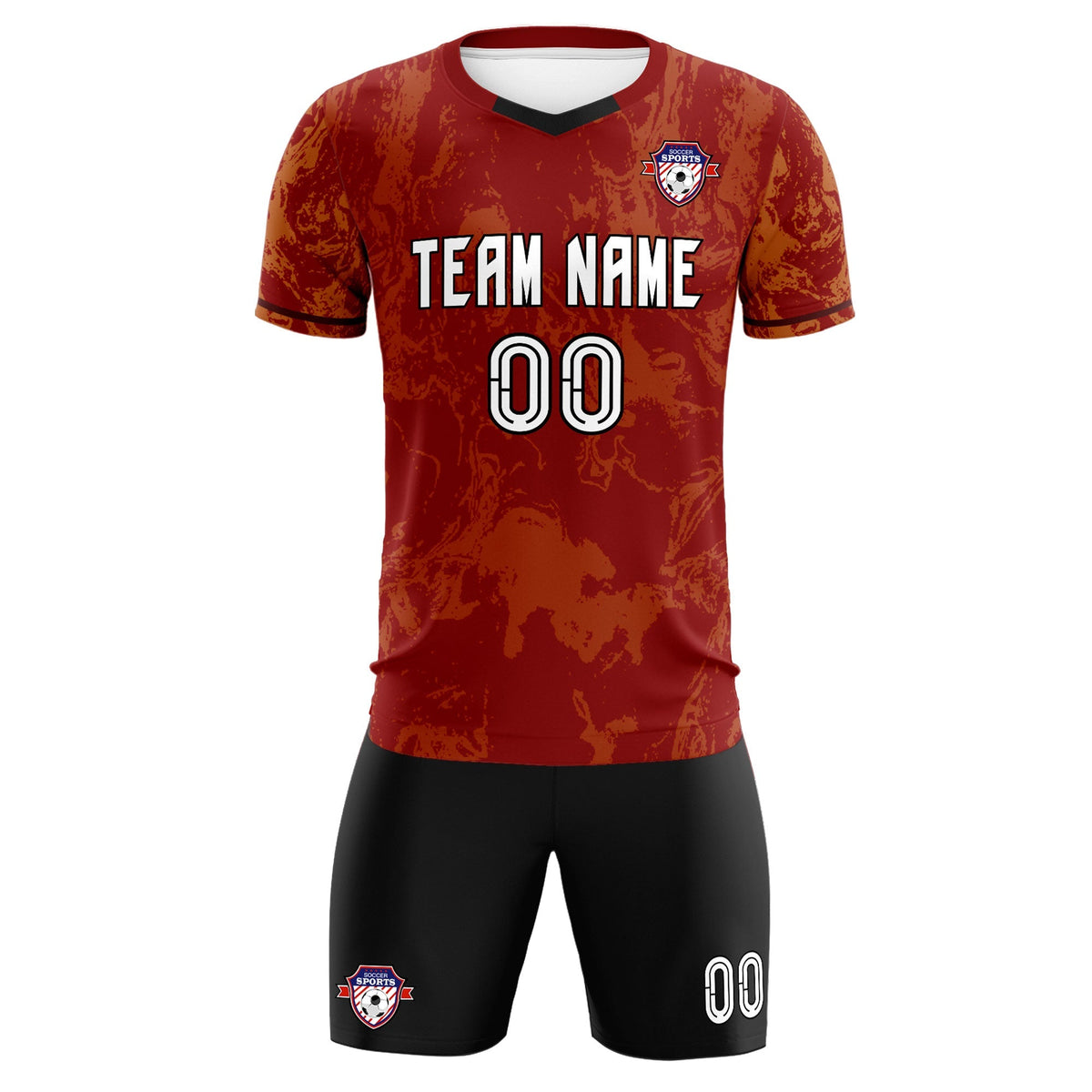 Custom Crimson Classic Graffiti Pattern Sportswear Soccer Tops/Sets Jersey