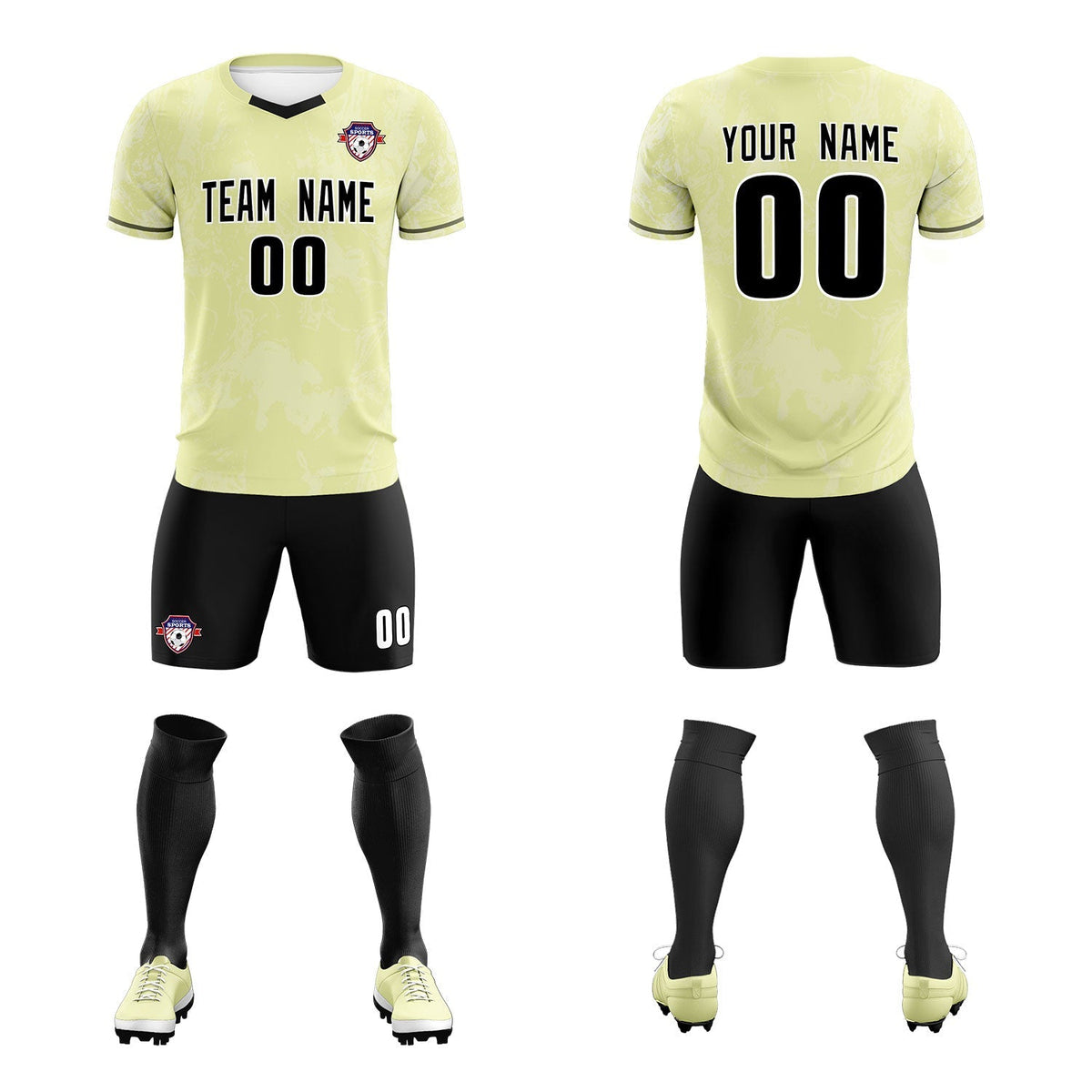 Custom Cream Classic Graffiti Pattern Sportswear Soccer Tops/Sets Jersey