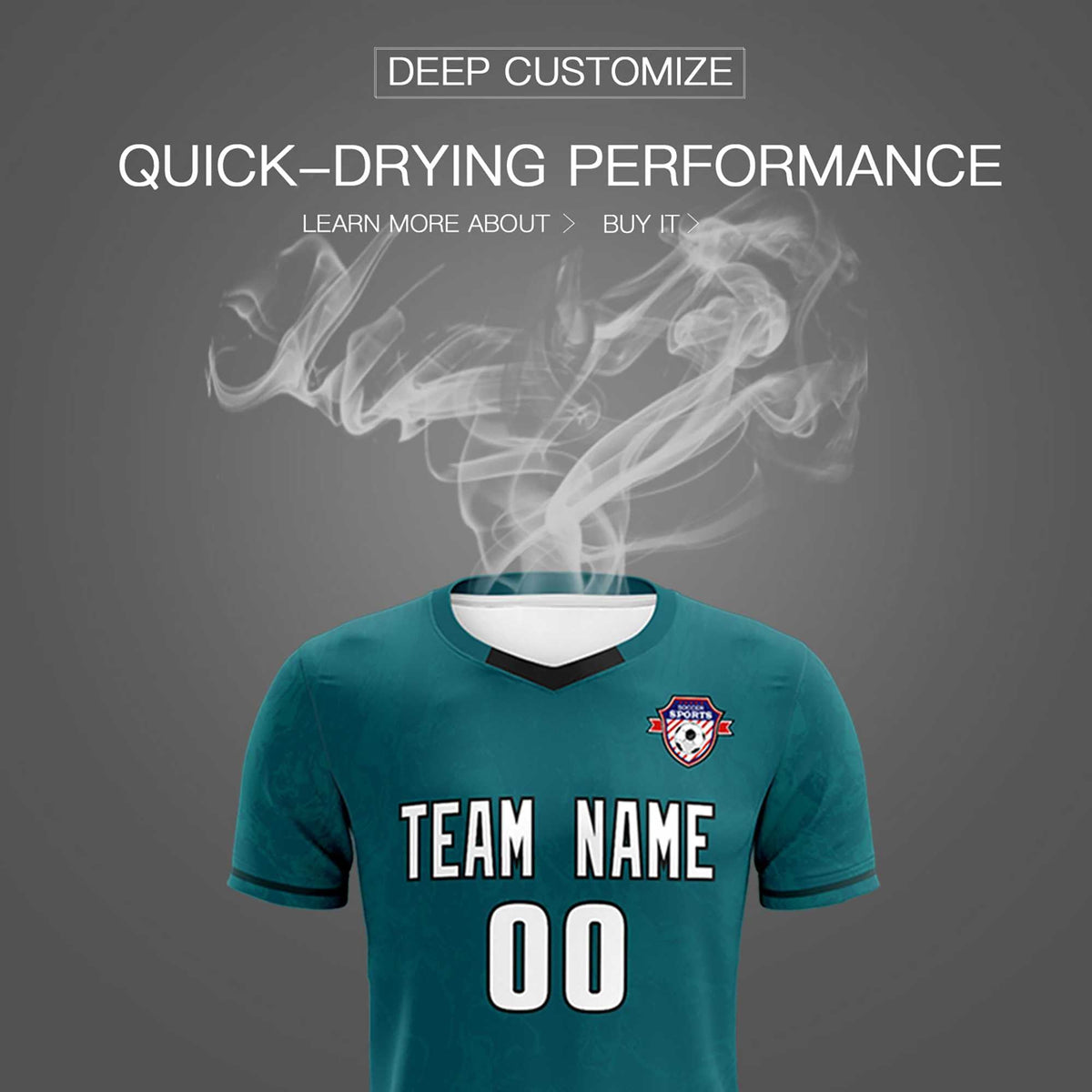 Custom Midnight Green Classic Graffiti Pattern Sportswear Soccer Tops/Sets Jersey