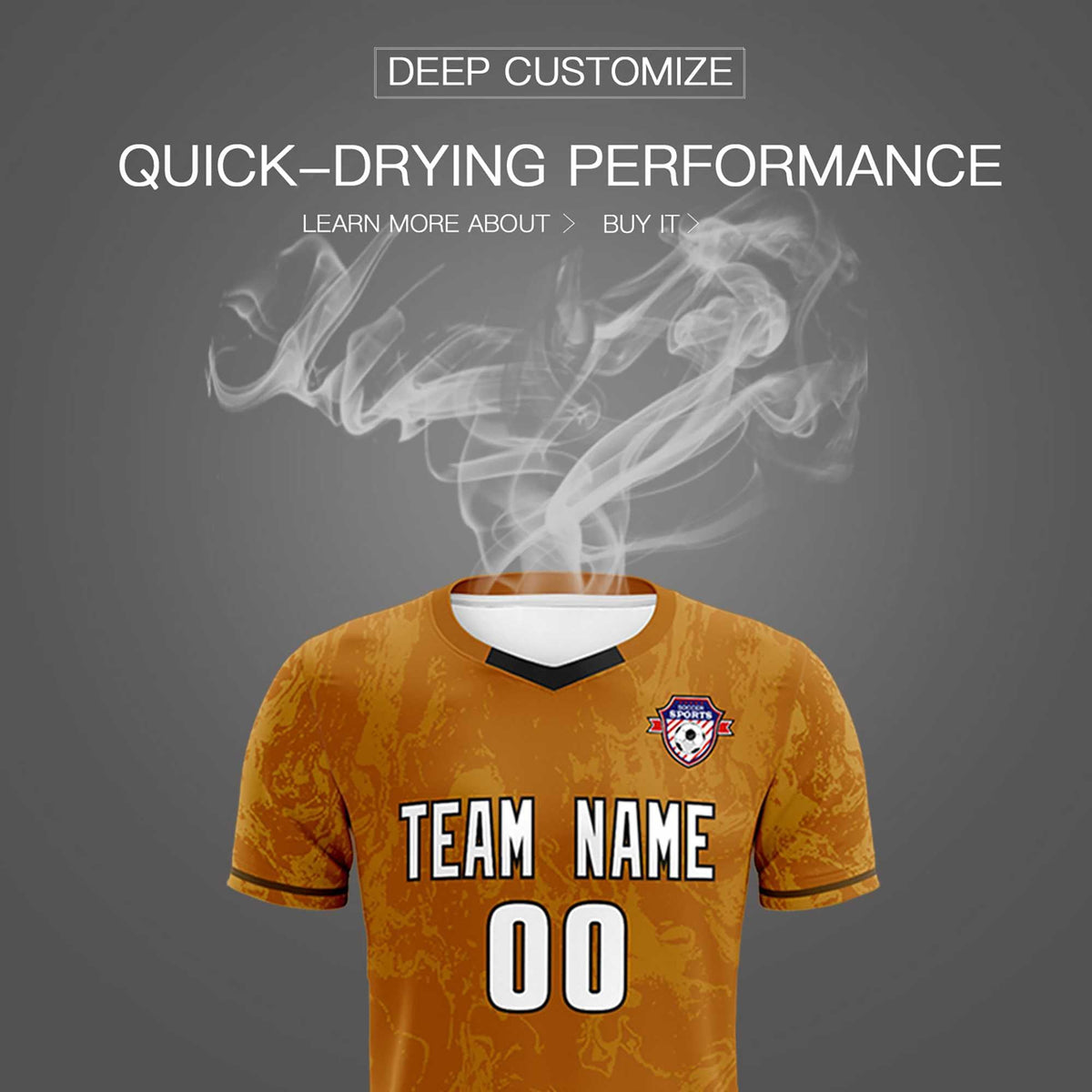 Custom Khaki Classic Graffiti Pattern Sportswear Soccer Tops/Sets Jersey