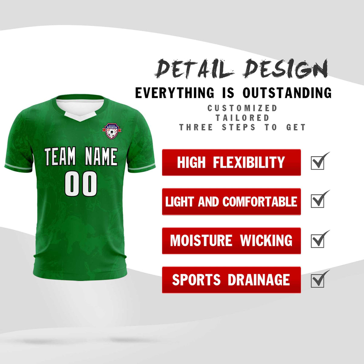 Custom Kelly Green Classic Graffiti Pattern Sportswear Soccer Tops/Sets Jersey