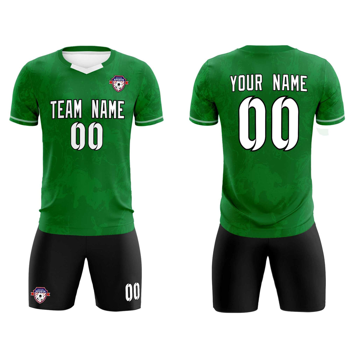 Custom Kelly Green Classic Graffiti Pattern Sportswear Soccer Tops/Sets Jersey