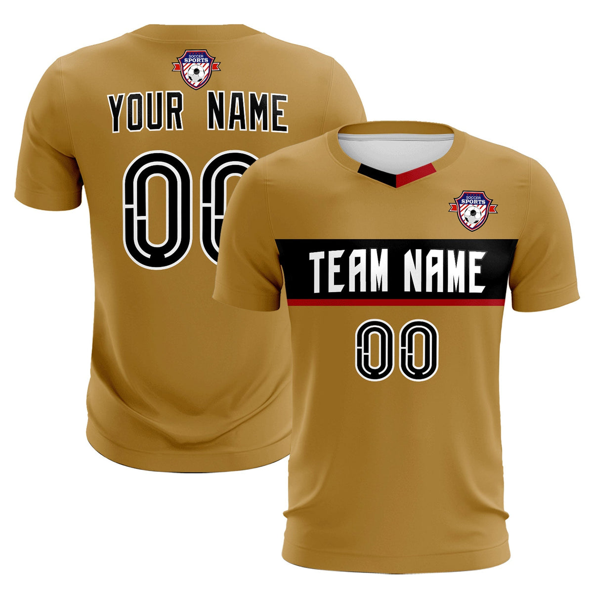 Custom Old Gold Classic Sports Sets Soccer Shirt Jersey