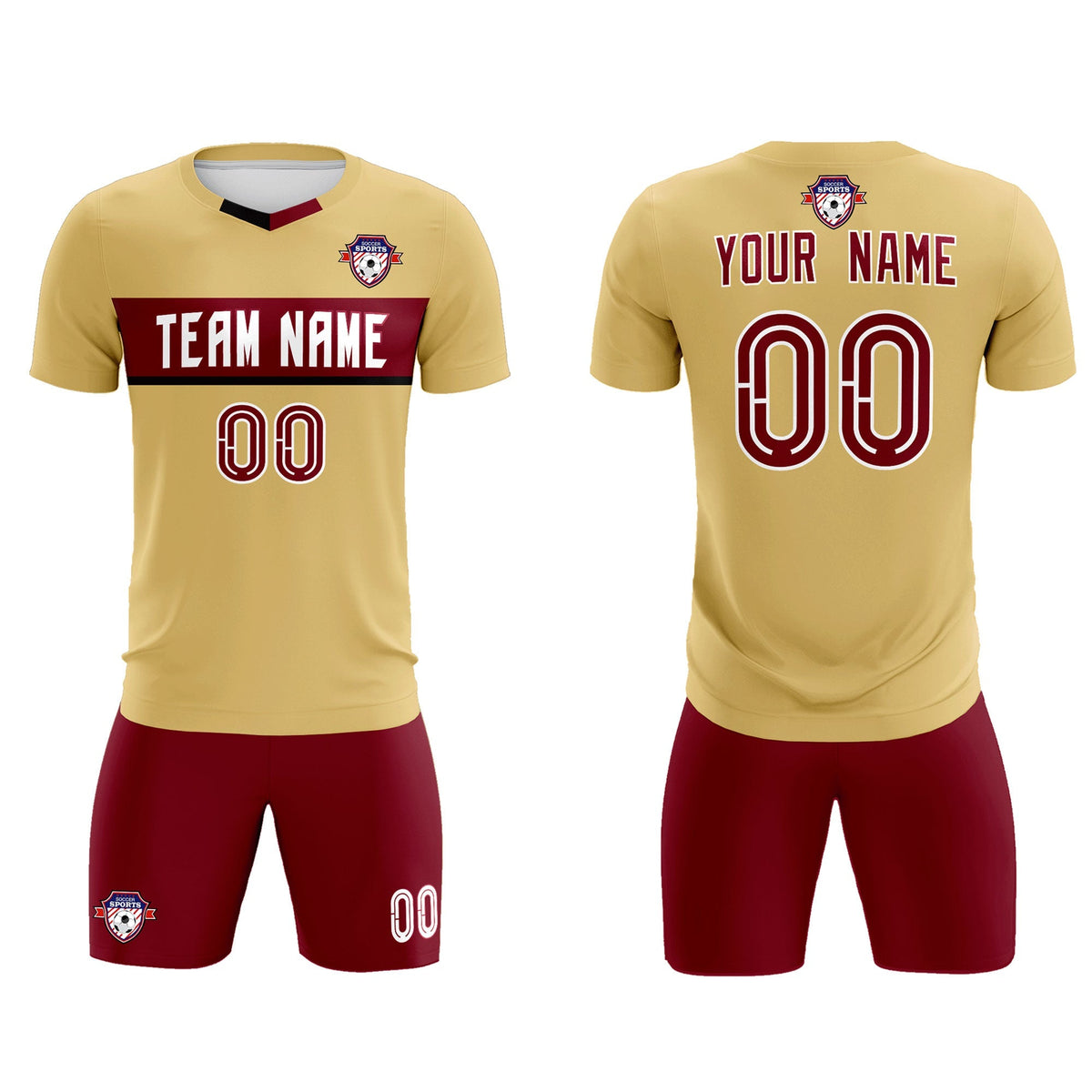 Custom Khaki Classic Sports Sets Soccer Shirt Jersey