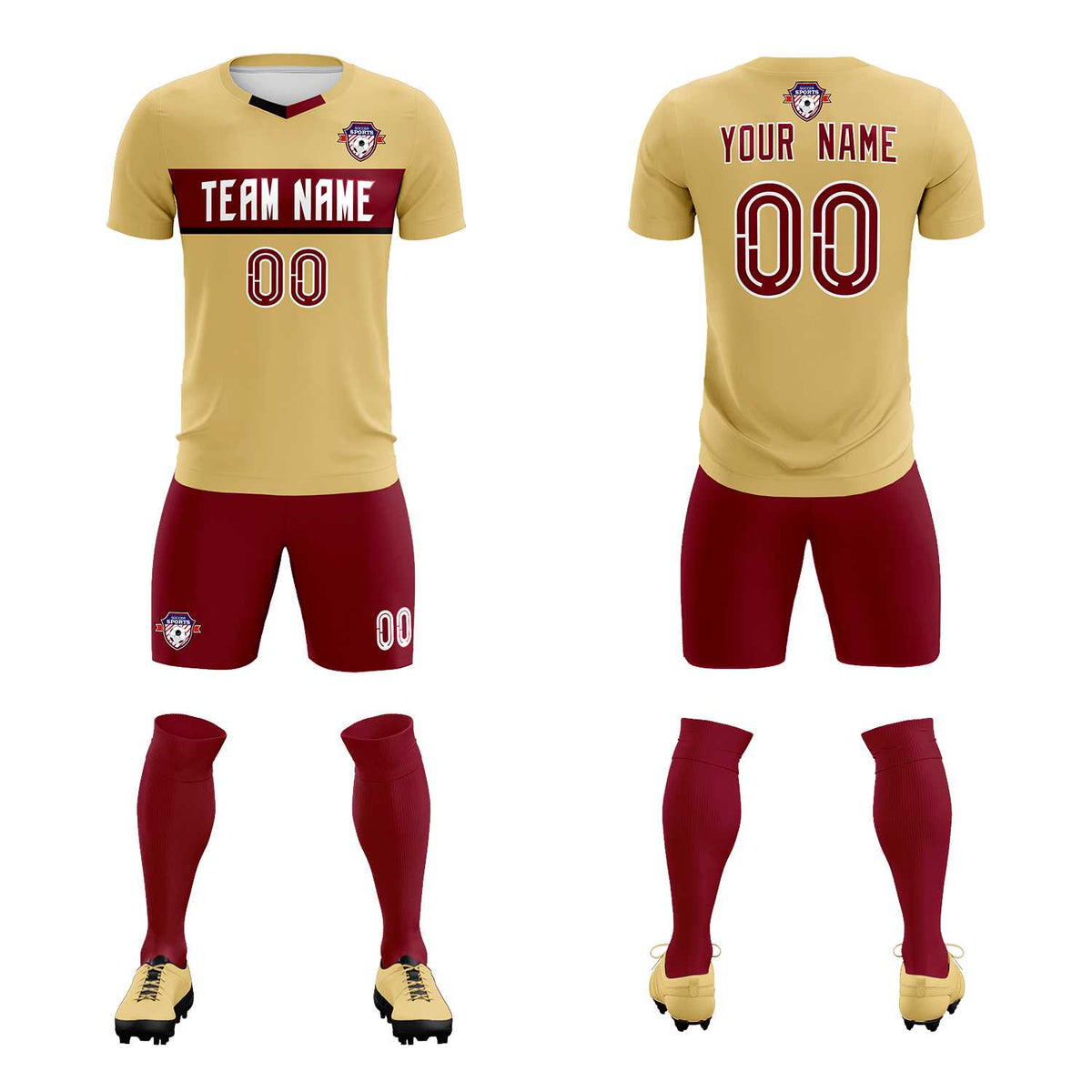 Custom Khaki Classic Sports Sets Soccer Shirt Jersey