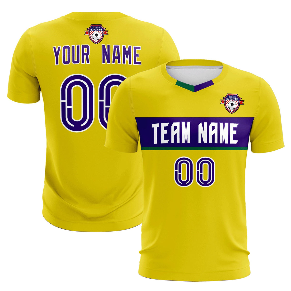 Custom Gold Classic Sports Sets Soccer Shirt Jersey