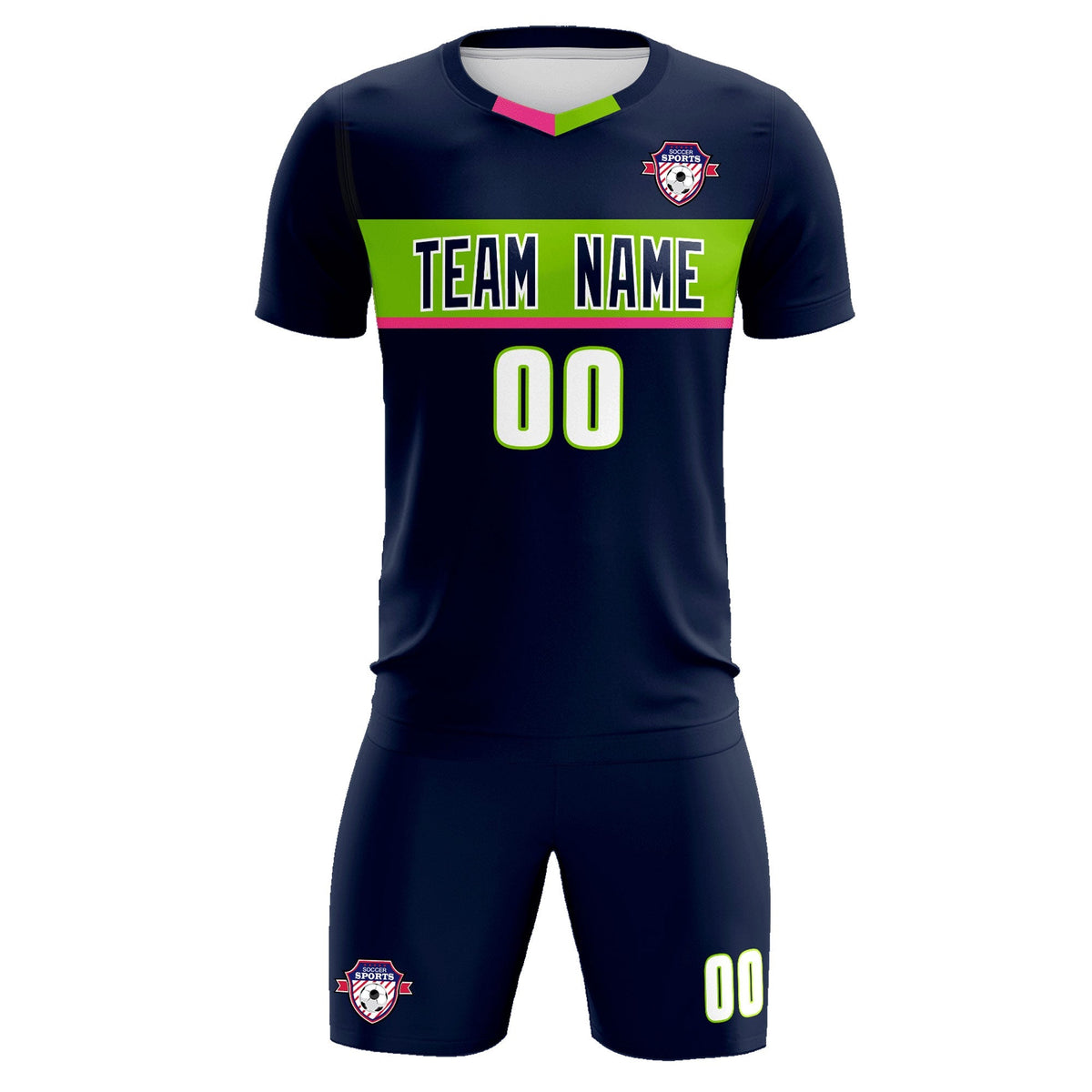 Custom Navy Classic Sports Sets Soccer Shirt Jersey