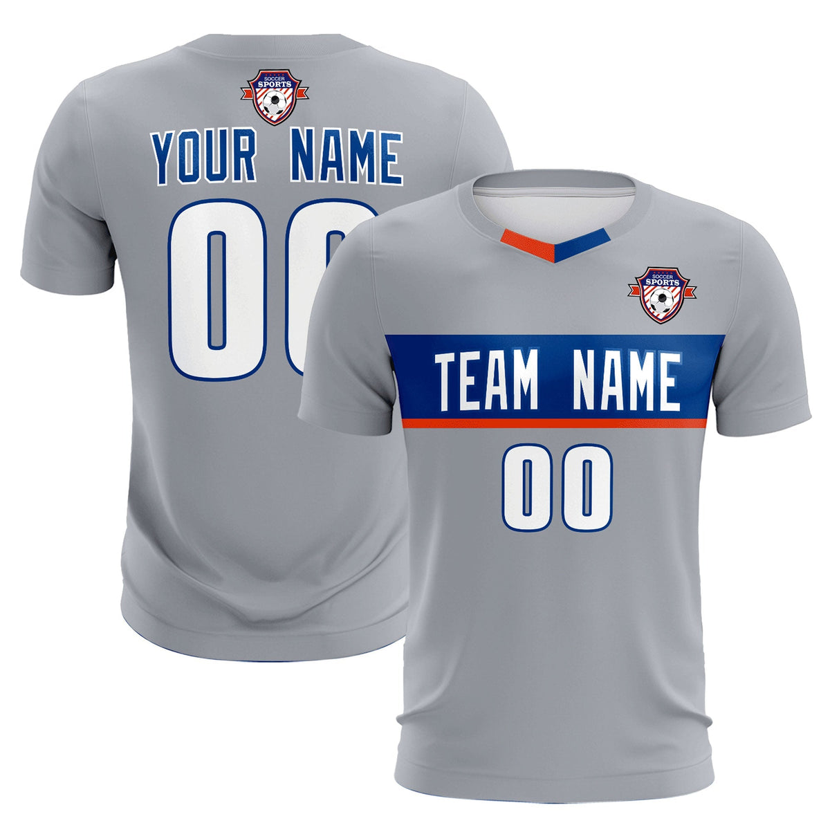Custom Gray Classic Sports Sets Soccer Shirt Jersey