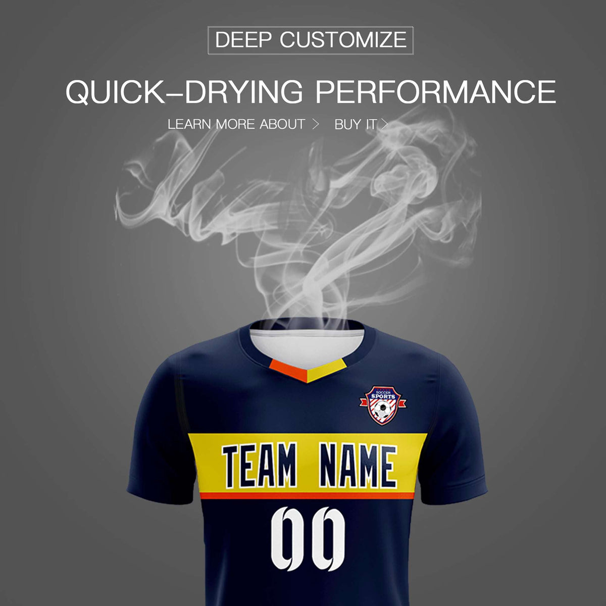 Custom Navy Classic Sports Sets Soccer Shirt Jersey