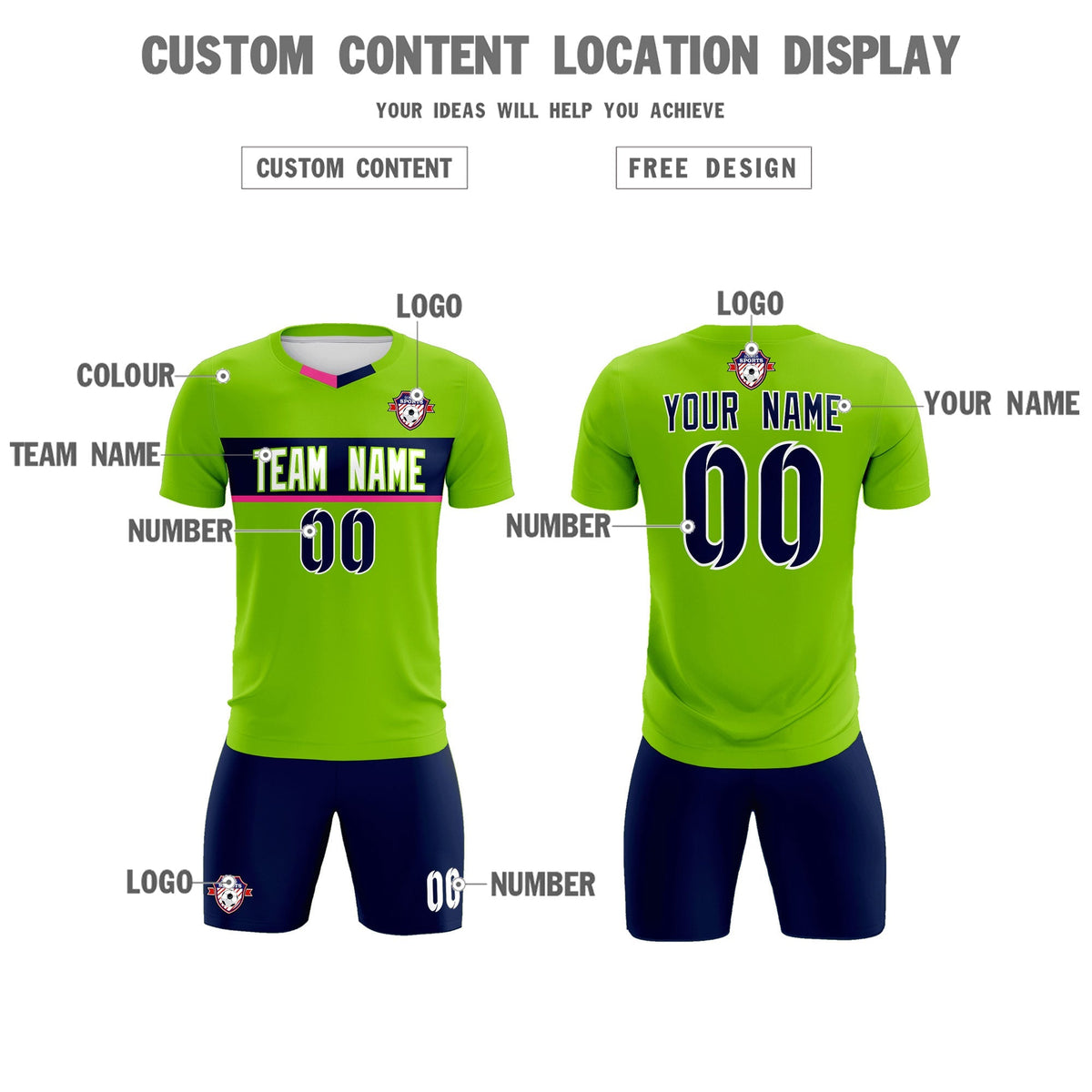 Custom Neon Green Classic Sports Sets Soccer Shirt Jersey